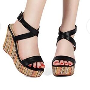 Getmorebeauty Platform Anklewrap Sandals